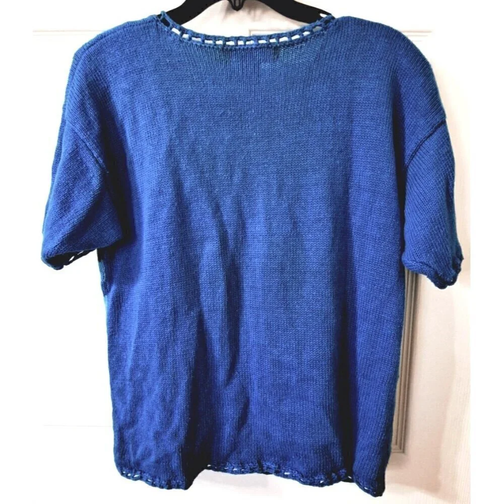Segue S Vintage Short Sleeve Sweater Scenic Underwater Fish CoastalGrandma Beach